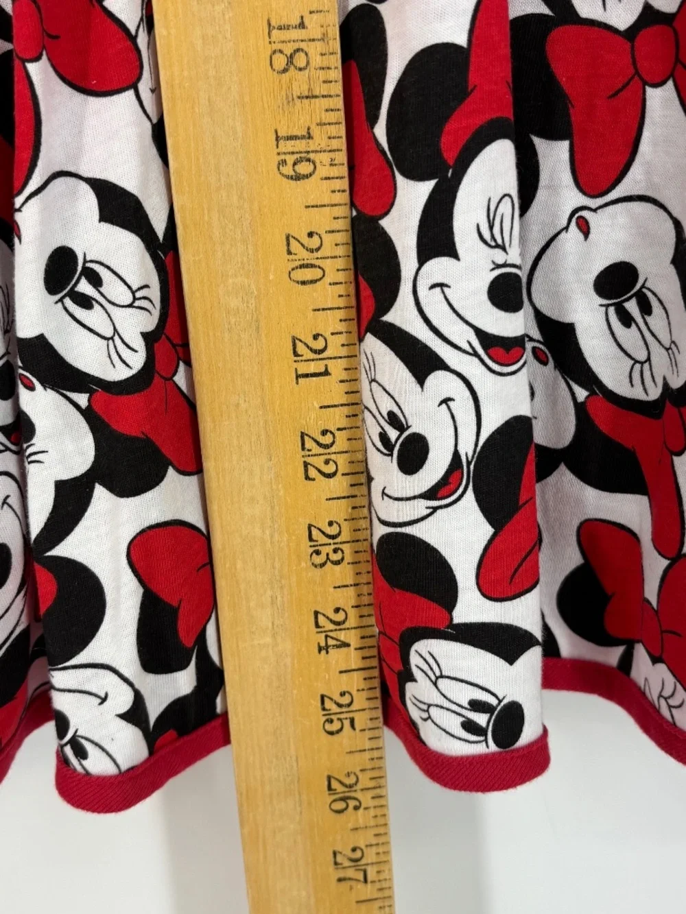 Disney Minnie Mouse Girls 6X Pullover Knit Dress Red Black Tie Belt Fit & Flare